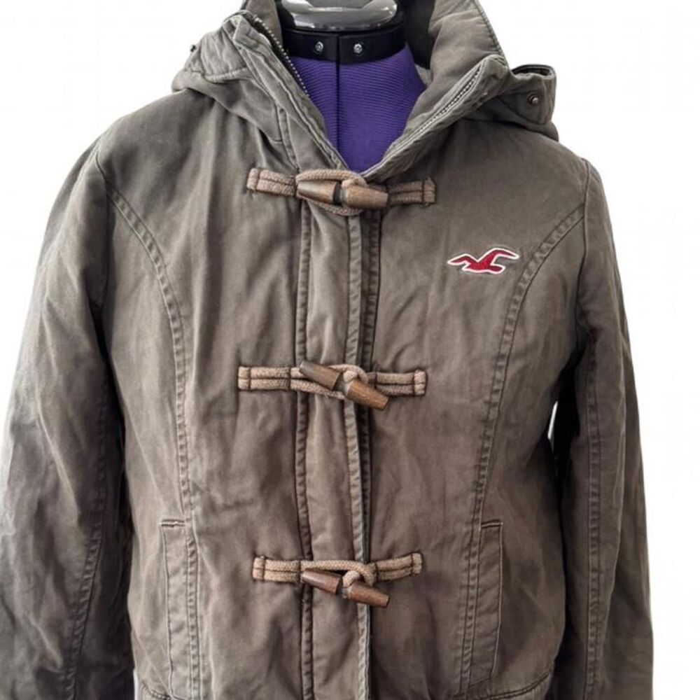 Vintage Hollister Y2K Sherpa Toggle Hooded Jacket Small